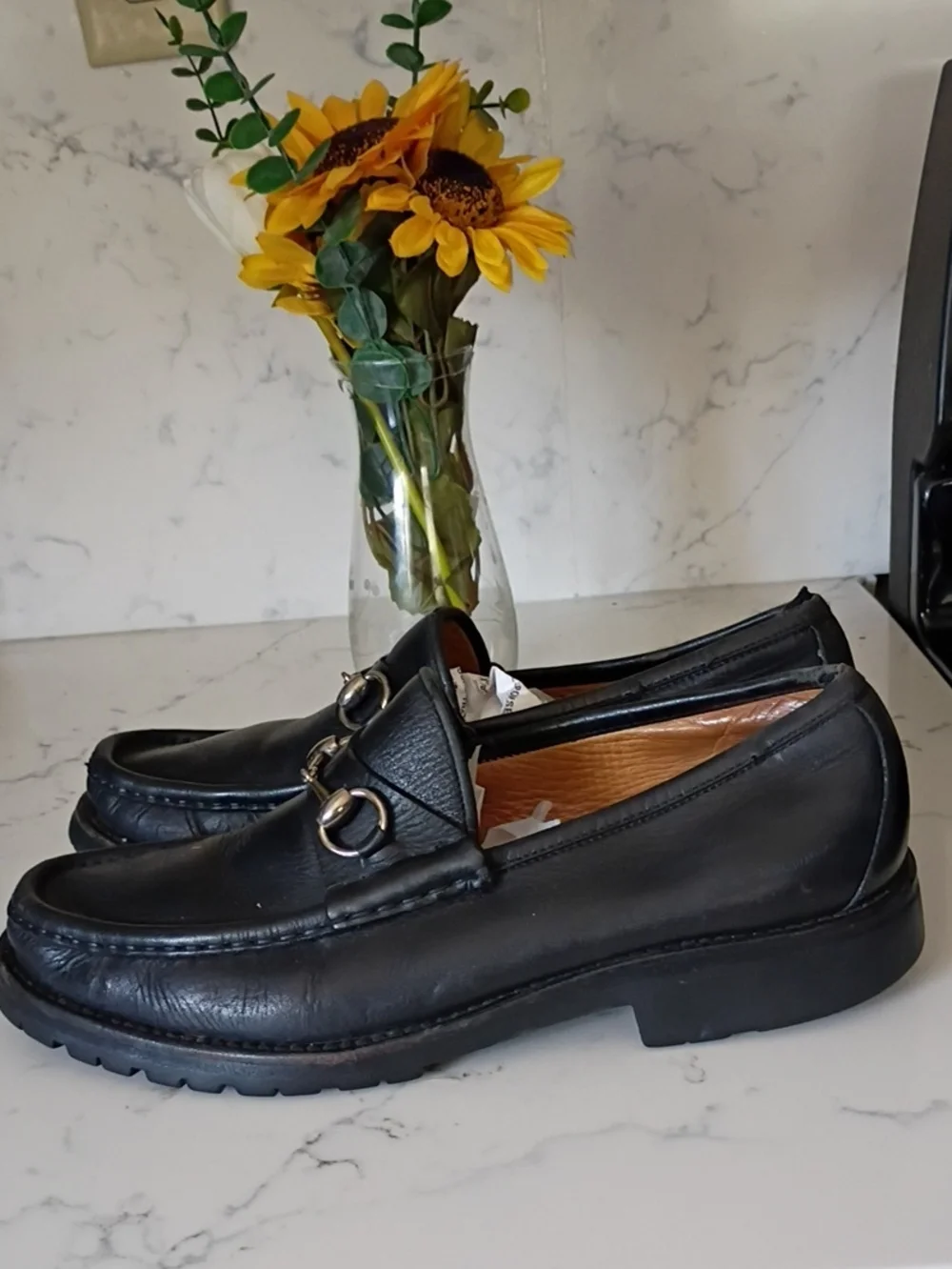 Gucci Black Leather  Loafers for Men